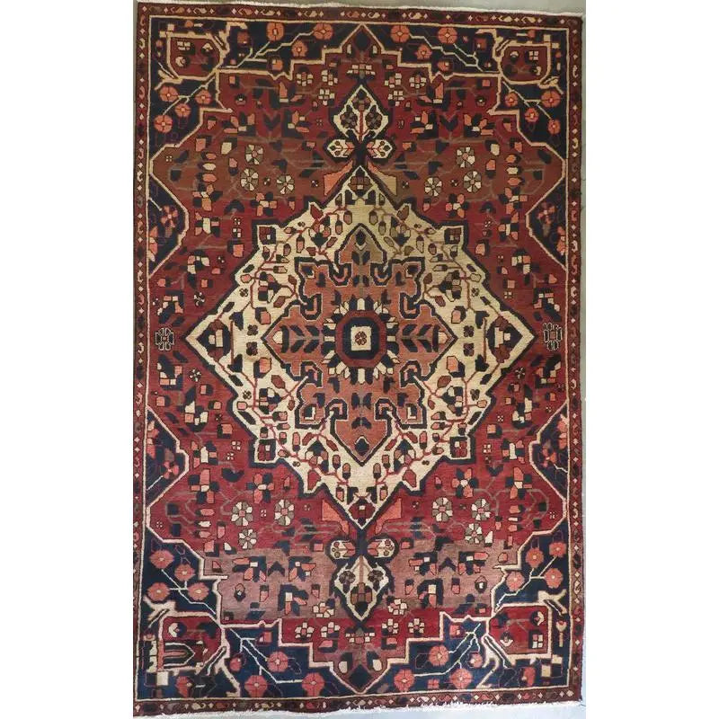 One Of The Kind Hand-Knotted Persian Wool Rug _ Luxurious Vintage Design, 10'11" x 8'8", Artisan Crafted